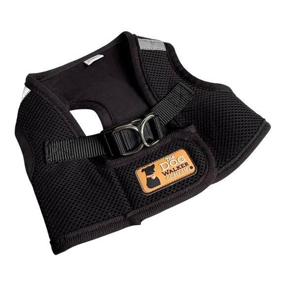 The Dog Walker HARNESS MEDIUM Style Reflective Black Metal Leash Hoops Vest - Picture 5 of 5